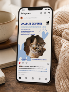 Création d’une publication Instagram pour une collecte de fonds en faveur d’un refuge pour chats