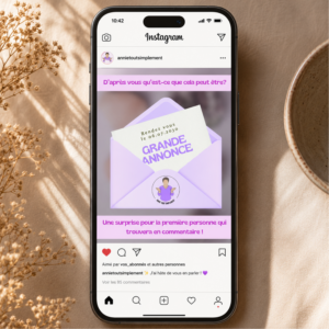 Création d’une publication Instagram annonçant une grande annonce à venir